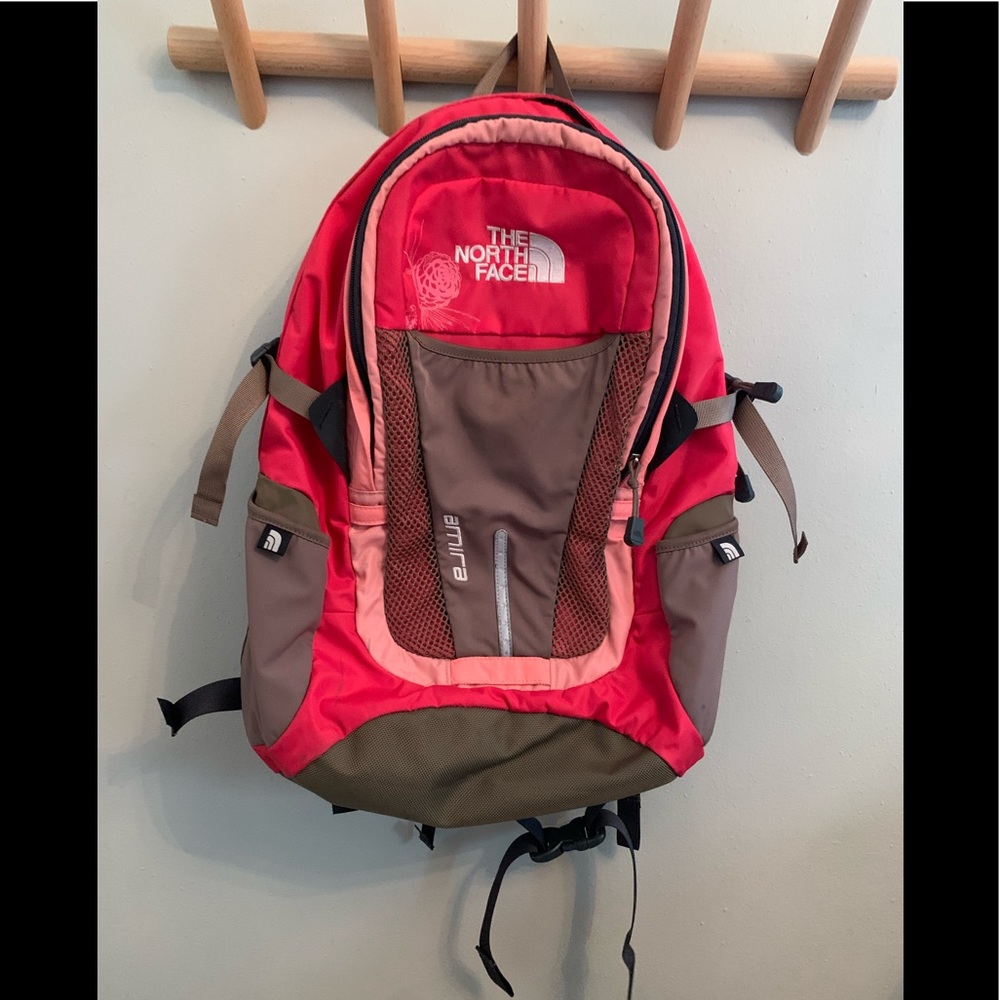 Women’s pink North Face Backpack